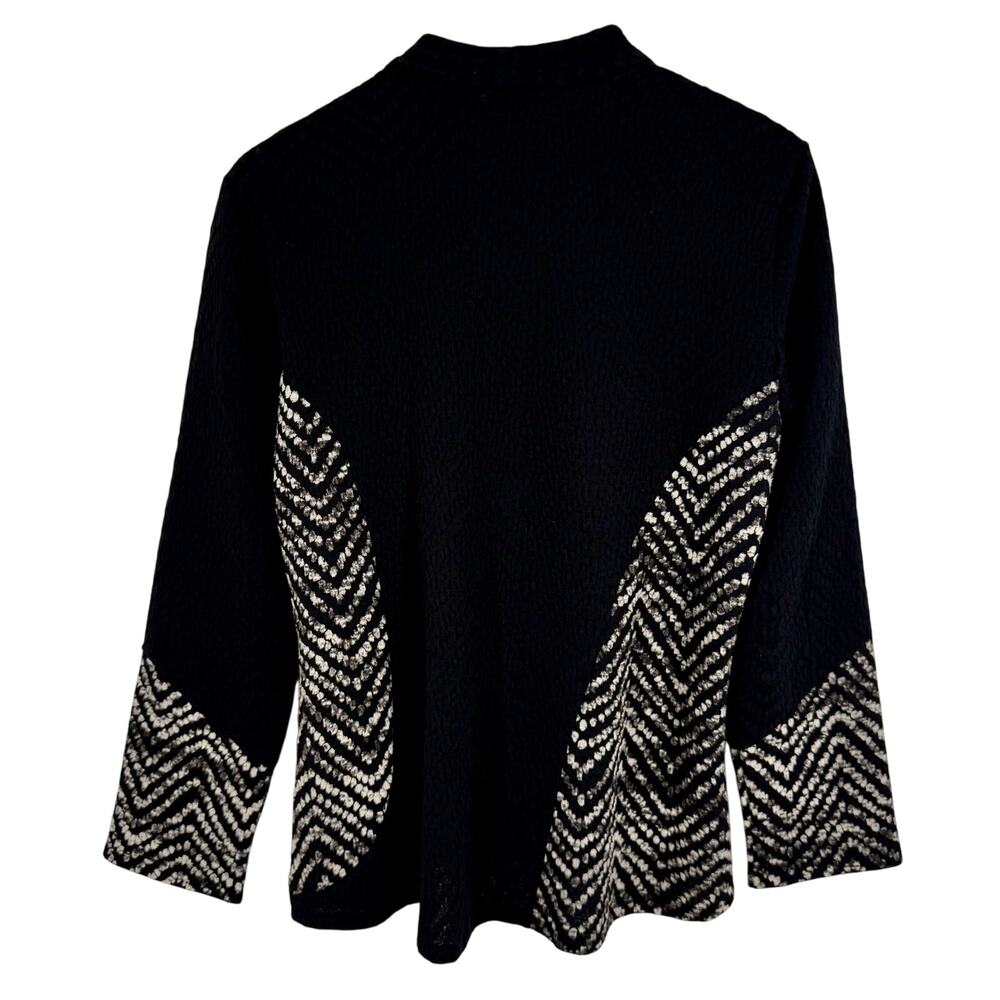 Lemon Grass Womens Medium Wearable Art to Wear Black Jacket Blouse Shirt Top - Picture 8 of 8